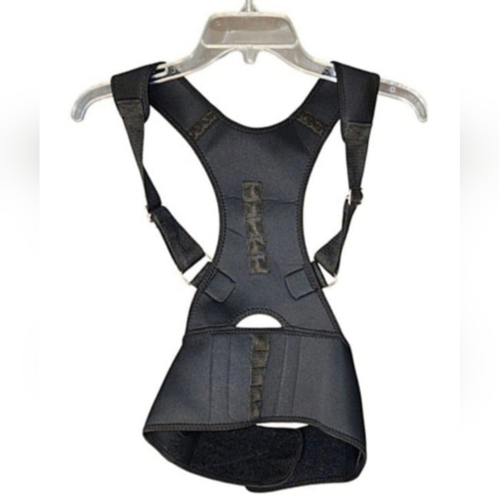 Black Adjustable Posture Corrector Back Brace Size S